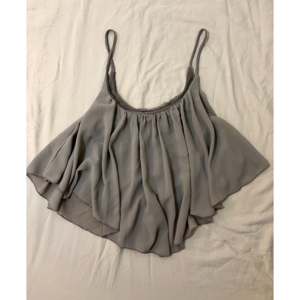 Spaghetti Strap Taupe Crop Top